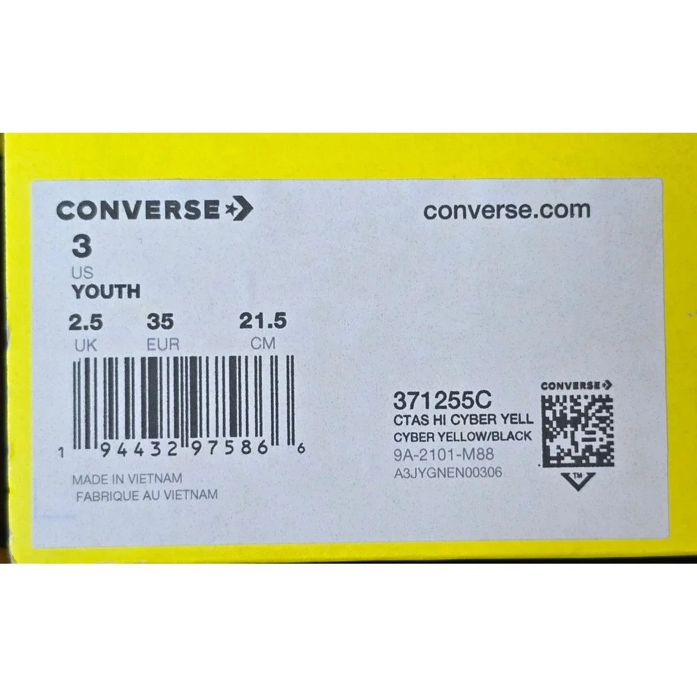 Converse Chuck Taylor China Town All Star Smiley Face Yellow‎ High Tops 3Y